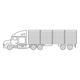 Trazo fino de silueta de camión Diseño PNG
