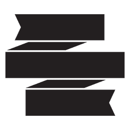 Emblema de rótulo de fita de três linhas Desenho PNG