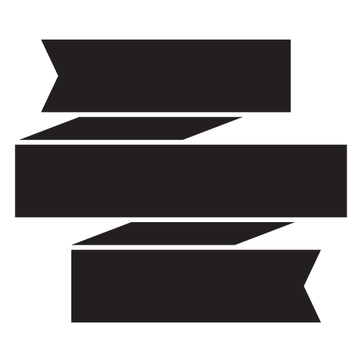 Three lines Ribbon label emblem