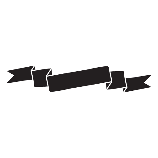 Minimalist Black Ribbon Emblem PNG Design