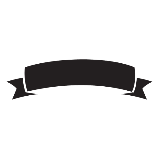 Ribbon label emblem with silhouette Transparent PNG 