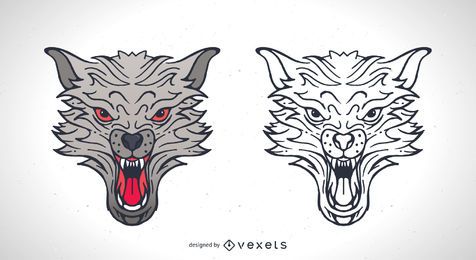 Descarga Vector De Dos Vectores De Lobo Descarga Vector De Dos Vectores De Lobo