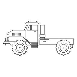 Traktor Silhouette Schlaganfall PNG-Design