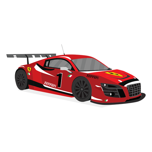 Ilustração de carro de corrida vermelho Desenho PNG