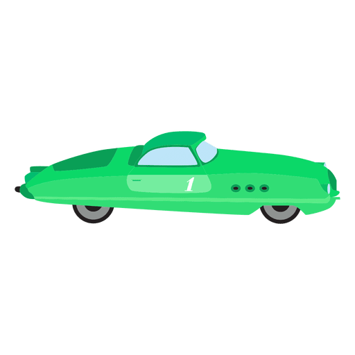 Coche de carreras verde retro Diseño PNG