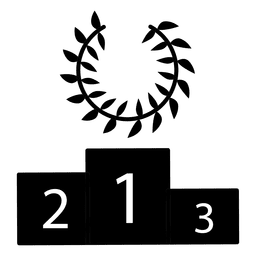 Silueta de ganador de podio de carreras Diseño PNG