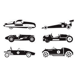 Speed race car racing illustration set PNG Design