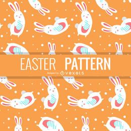 Patrón de Pascua con conejitos ilustrados