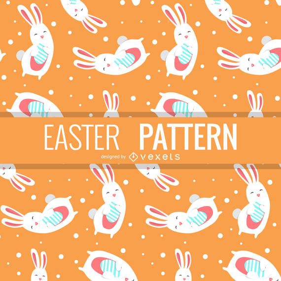 Easter pattern with illustrated bunnies Easter pattern with illustrated bunnies