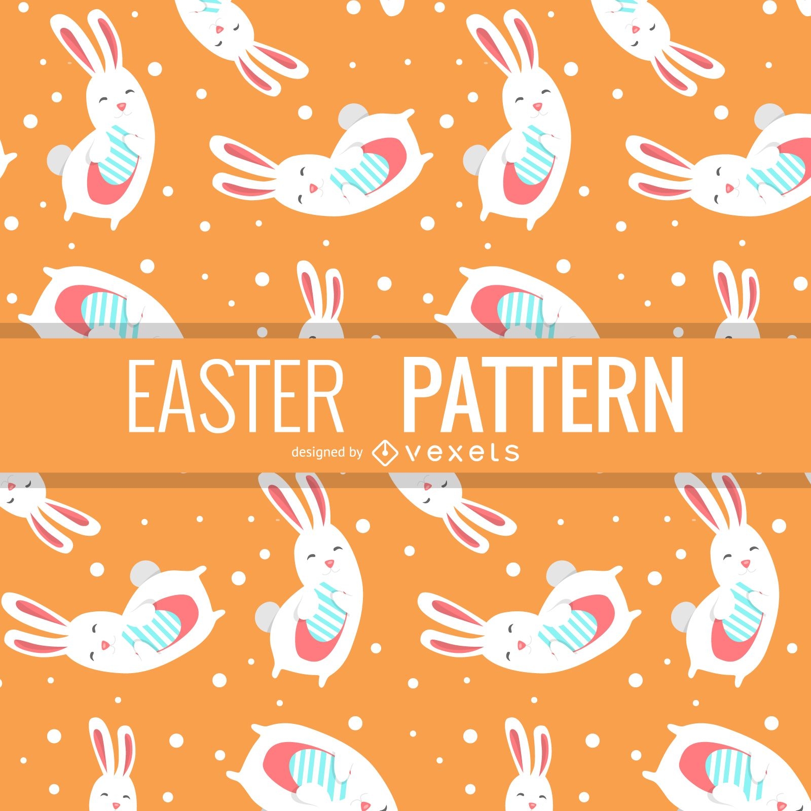 Easter pattern with illustrated bunnies