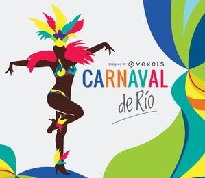 Ilustração da dançarina do Carnaval de Rio