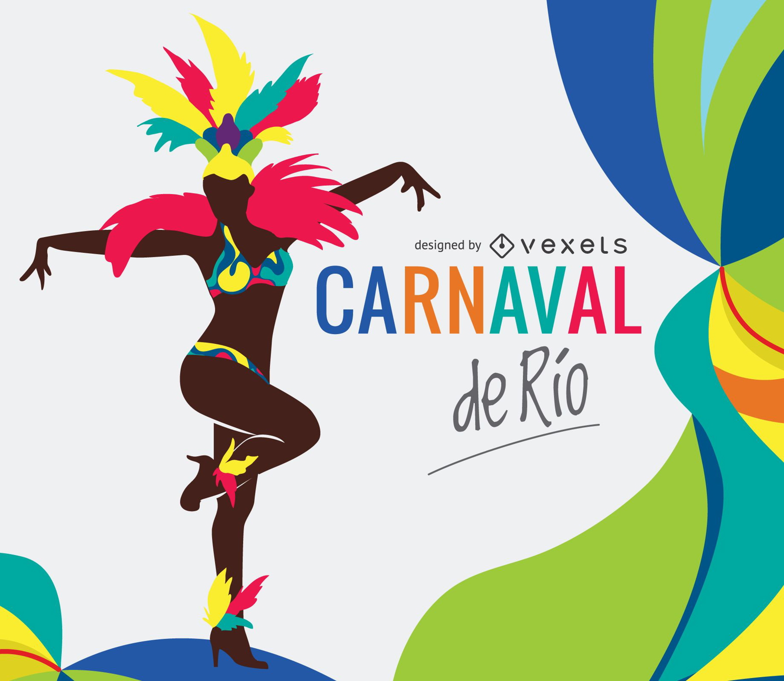 Ilustración de bailarina de Carnaval de Rio