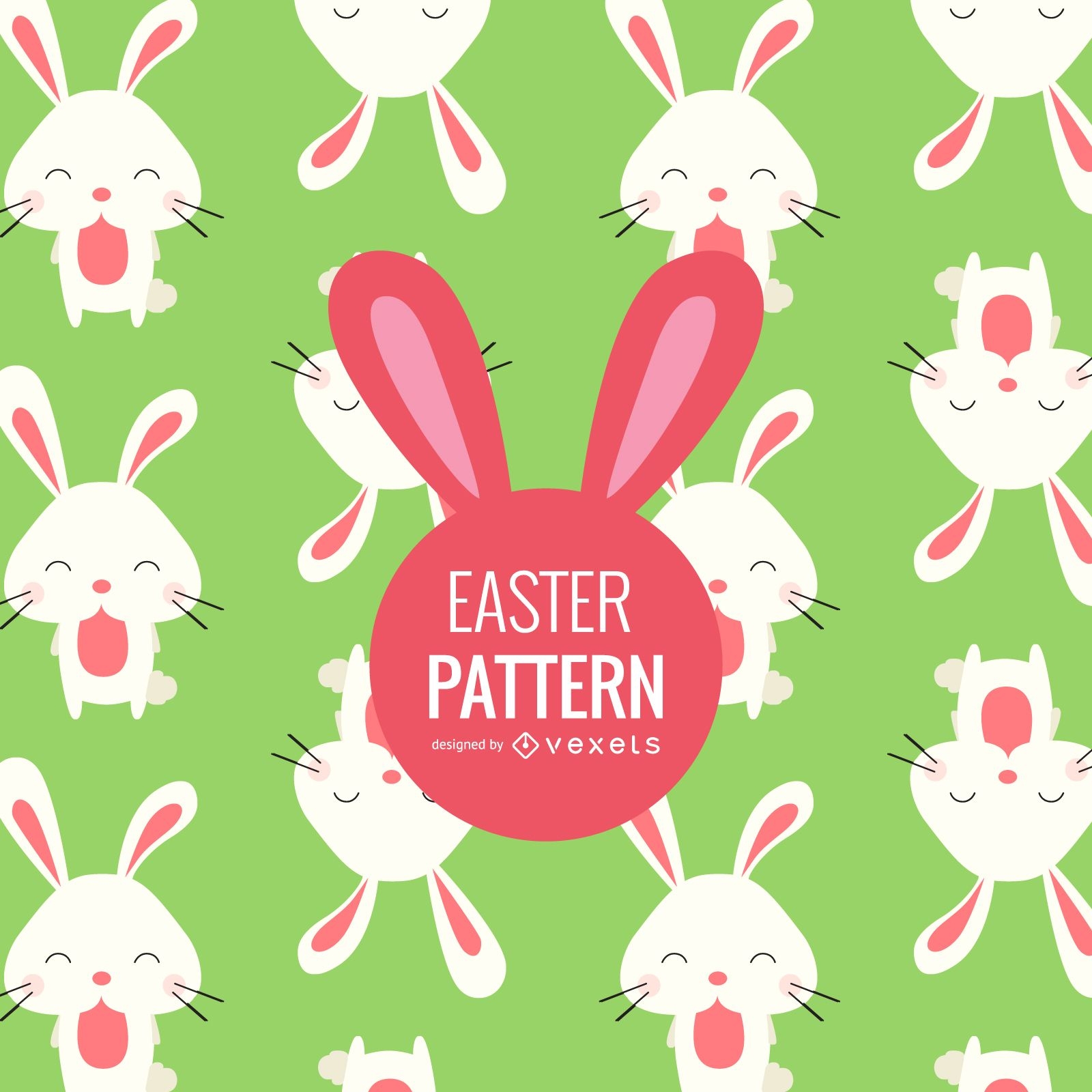 Flat Easter bunnies pattern
