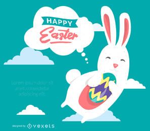 Happy Easter cute bunny illustration