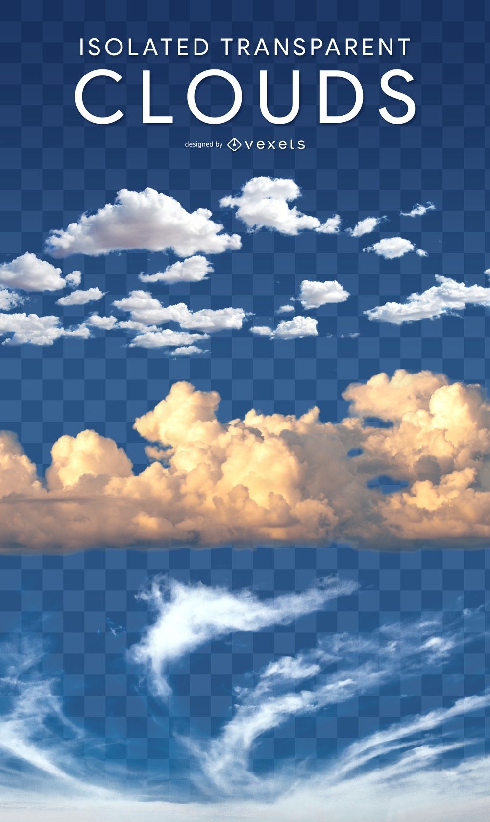 Realistische isolierte Wolken PSD