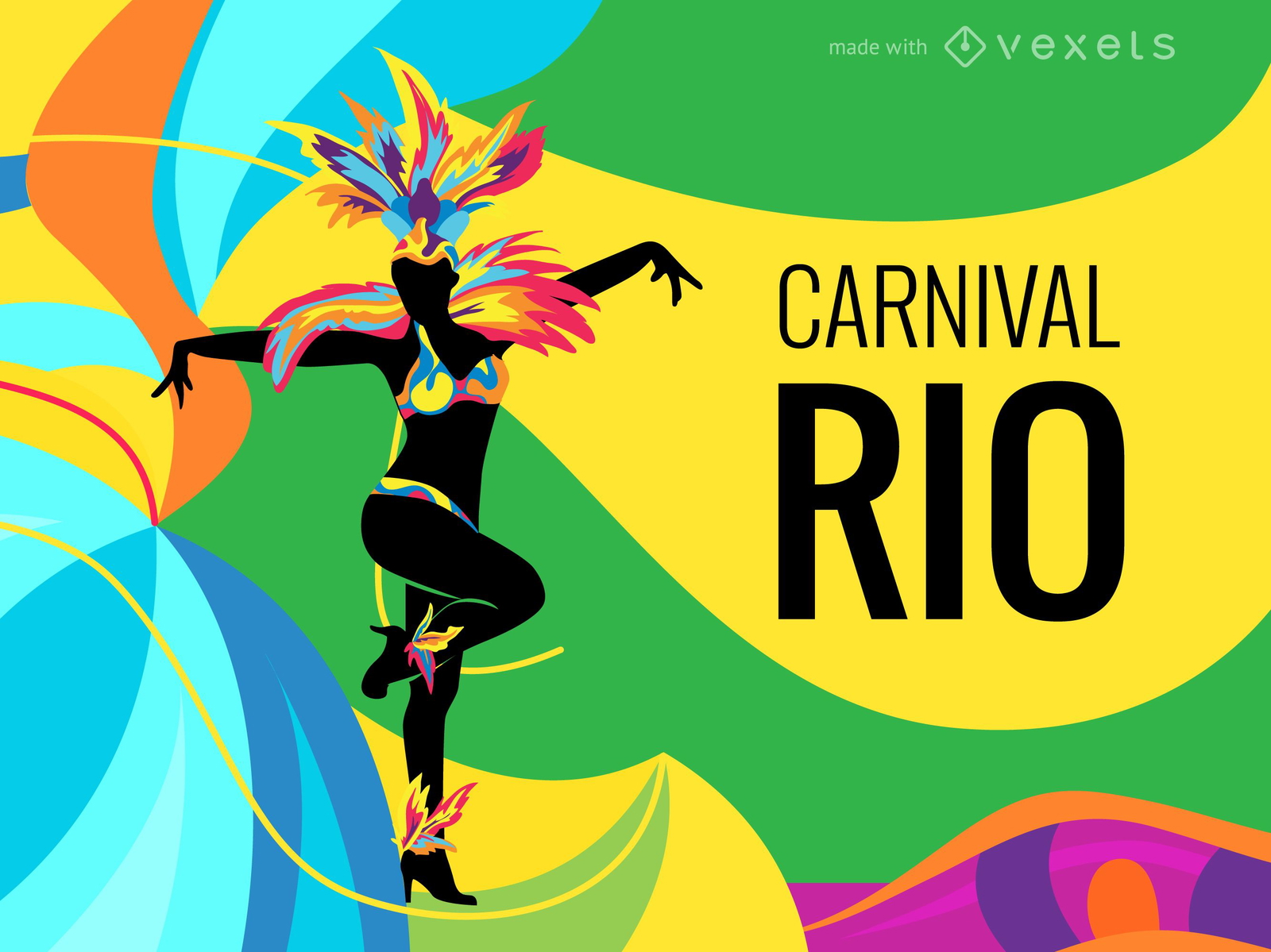 Diseño de ilustración de carnaval de río