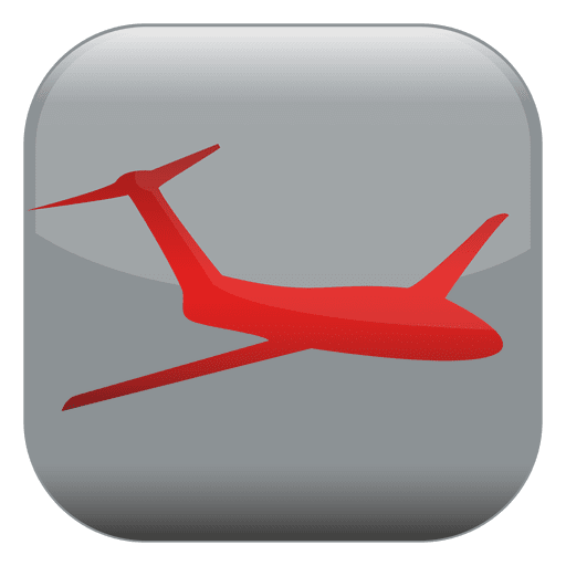 Airplane square button PNG Design