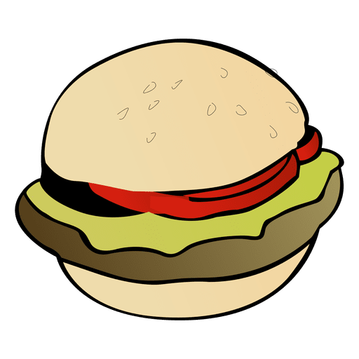 American burger cartoon PNG Design