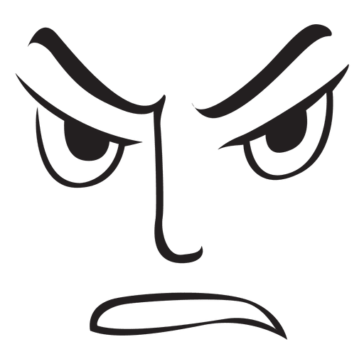 Wütendes Gesicht Emoticon PNG-Design