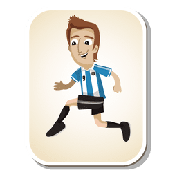 Dibujos animados de jugador de fútbol de Argentina Diseño PNG