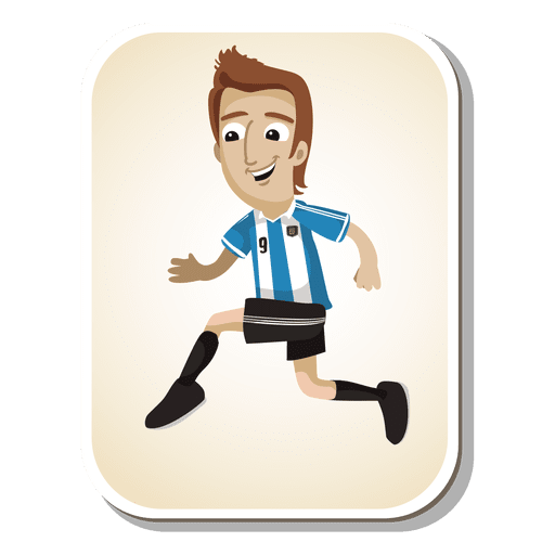 Dibujos animados de jugador de f?tbol de Argentina Diseño PNG