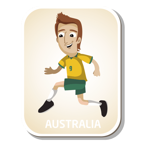 Australia football player cartoon PNG Design
