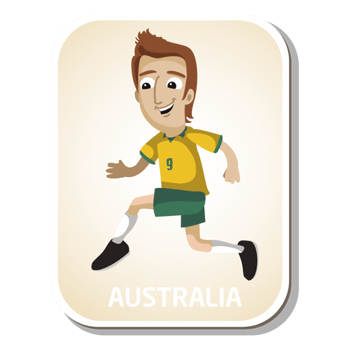 Dibujos animados de jugador de fútbol de Australia Diseño PNG