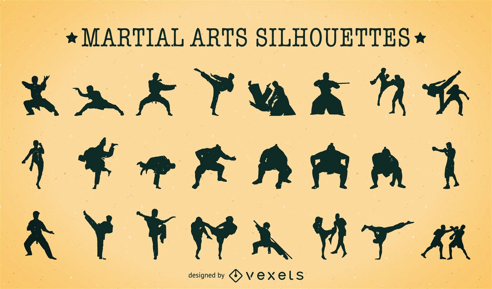 Martial Arts Silhouetten packen