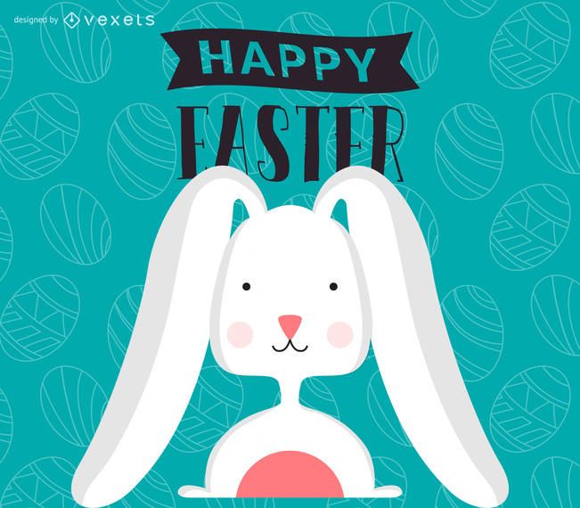 Flat Easter illustration and poster Flat Easter illustration and poster