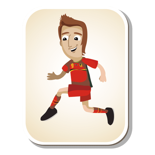 Dibujos animados de jugador de fútbol de Bélgica Diseño PNG