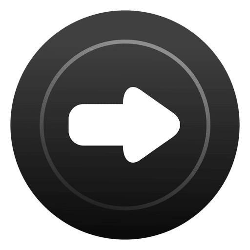 Runder Knopf mit schwarzem Pfeil PNG-Design