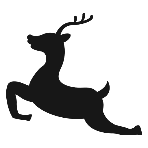 Black reindeer jumping