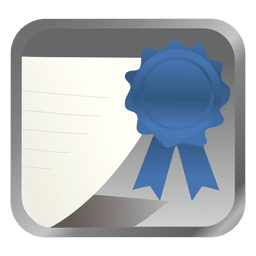 Blue badge square icon PNG Design