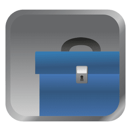 Blue briefcase square icon PNG Design