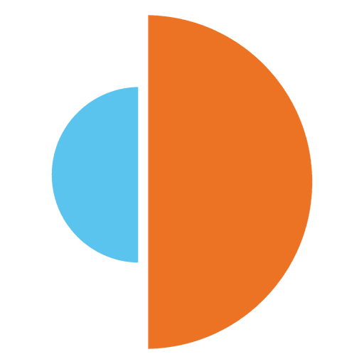 Gráfico de círculos laranja azul Desenho PNG