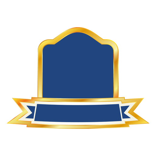 Blue ribbon emblem PNG Design