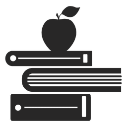 Books and apple PNG Design