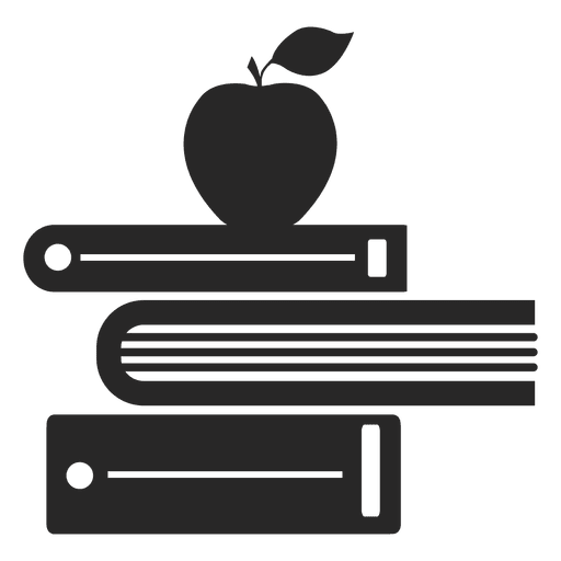 Bücher und Apfel PNG-Design