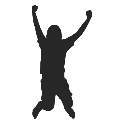 Download Jumping silhouette of happy boy - Transparent PNG & SVG vector