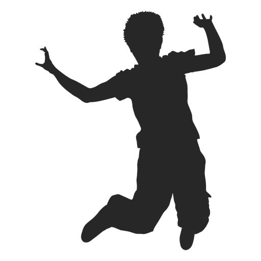 Boy jumping silhouette 3 - Transparent PNG & SVG vector file