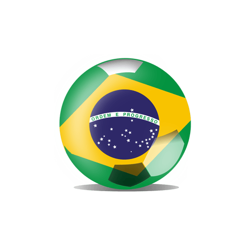 F?tbol de bandera de Brasil Diseño PNG