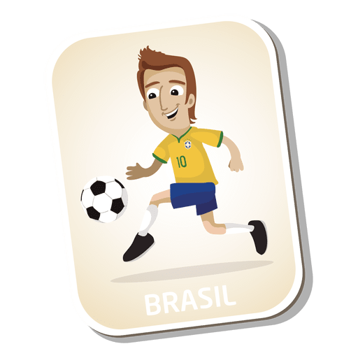 Desenho animado do jogador de futebol brasileiro