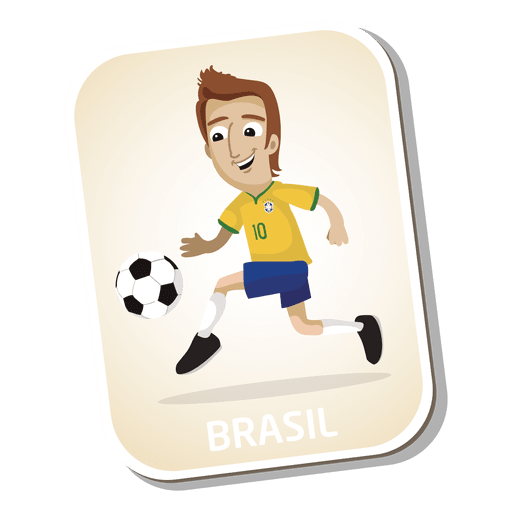 Dibujos animados de jugador de fútbol de Brasil Diseño PNG