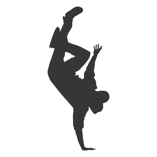 Break dancer silueta 1 Diseño PNG