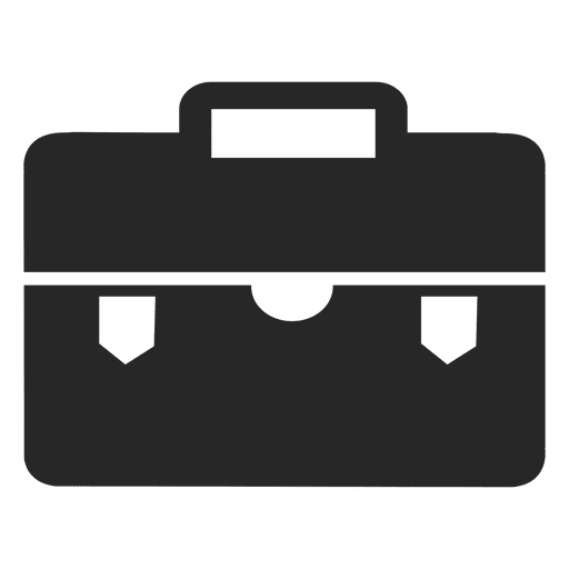 Flat Business Briefcase Silhouette PNG Design