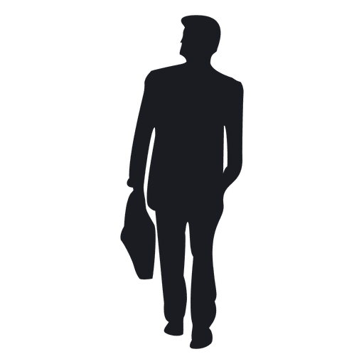 Businessman carrying briefcase silhouette PNG Design