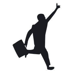 Busy man running silhouette PNG Design