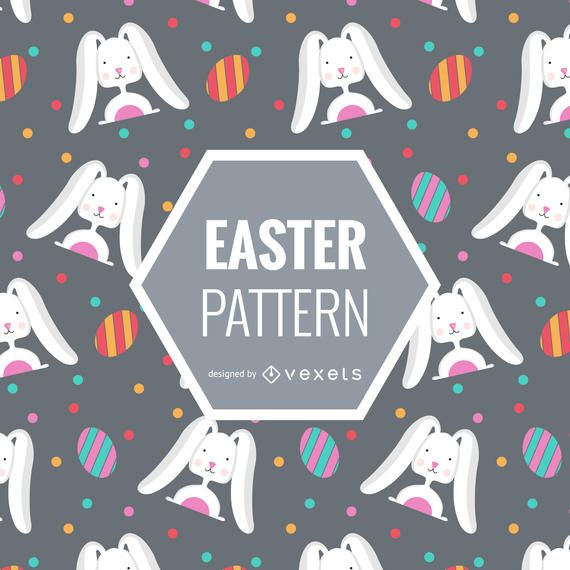 Easter pattern with bunnies and eggs Easter pattern with bunnies and eggs
