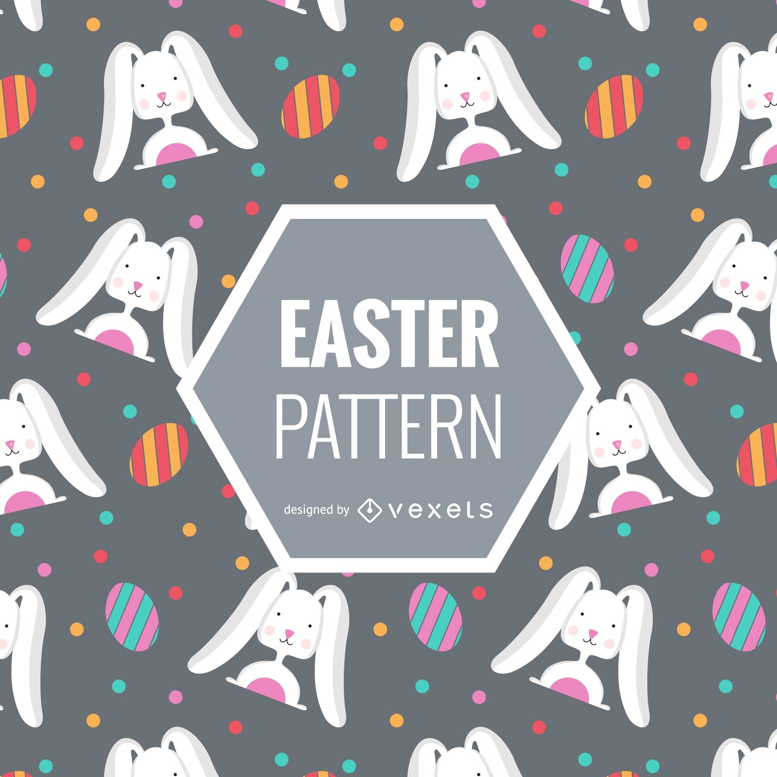 Easter pattern with bunnies and eggs