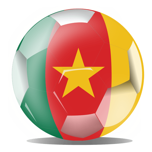 Fútbol de bandera de Camerún Diseño PNG